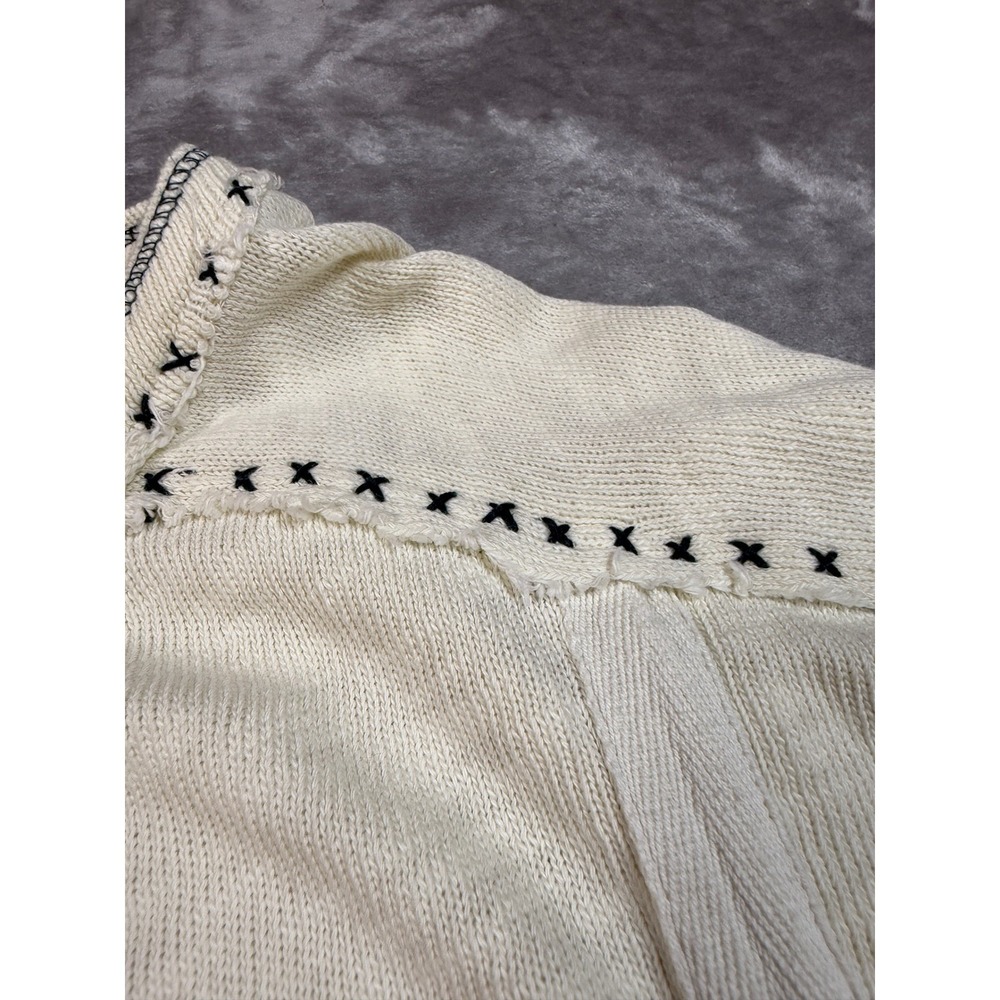 We The Free People Cream Long Sleeve Button Up Top Bohemian Relaxed Fit - Picture 6 of 11